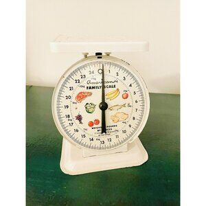 Vintage American Family Kitchen Scale White Enamel Excellent Pristine Condition